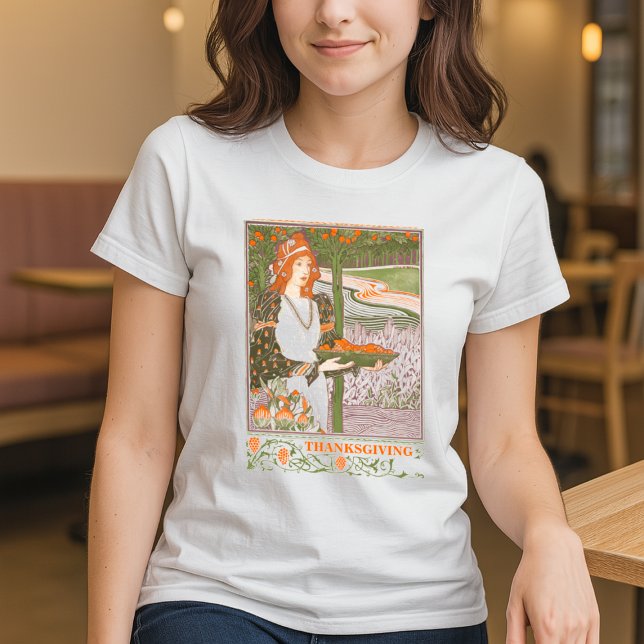 Victorian Era Art Nouveau Thanksgiving T-Shirt (Creator Uploaded)