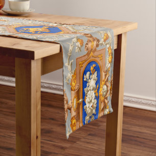 Victorian Era Baroque Rococo Style Floral Frieze  Short Table Runner