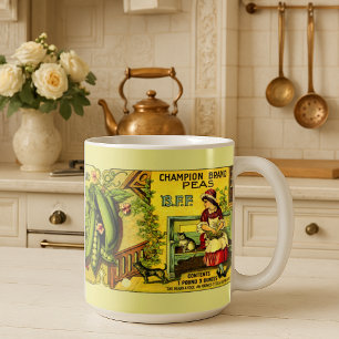 Victorian Era Canned Peas Label Coffee Mug