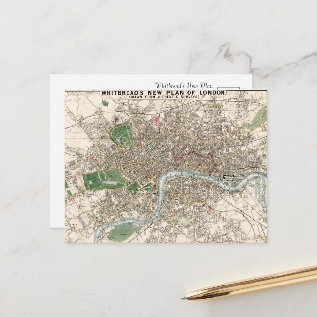 Victorian Era Cityscape Postcard (Front/Back In Situ)