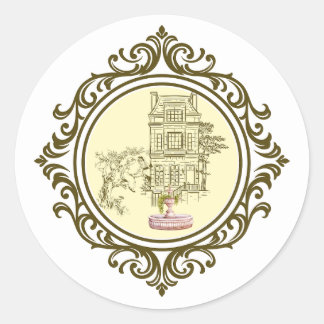 victorian era classic round sticker