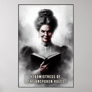 Victorian Era Creepy Headmistress Portrait Wall Poster