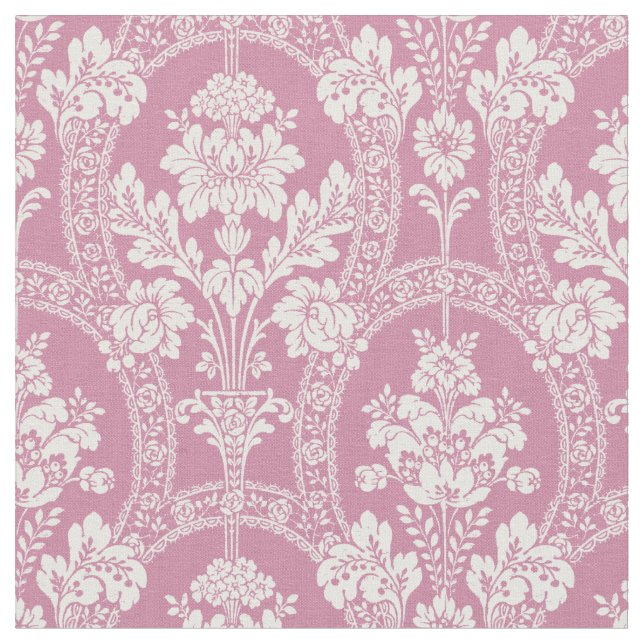 Victorian Era Damask Floral Pattern Fabric (Close Up)