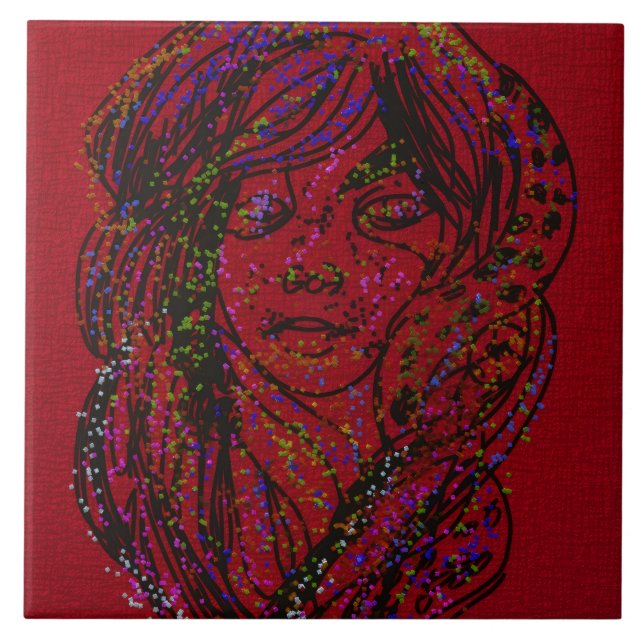 Victorian Era Dreamer Girl Ceramic Tile (Front)