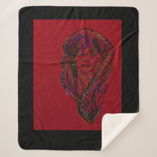 Victorian Era Dreamer Girl  Sherpa Blanket