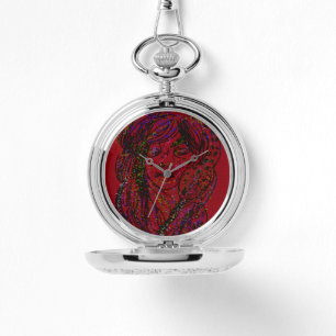 Victorian Era Dreamer Girl Silver Pocket Watch