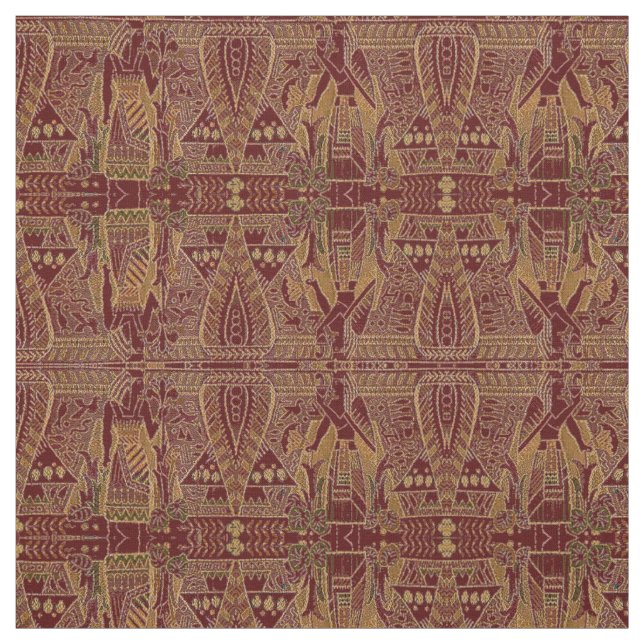 Victorian Era Egyptian Revival Pattern Print Fabric (Swatch)