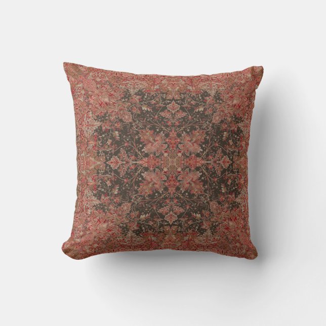 Victorian Era European Foliage Pattern Print Cushion (Front)