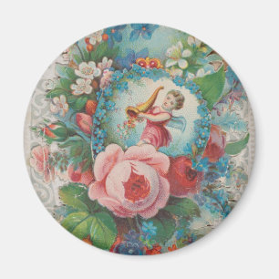 Victorian Era Floral Valentine's Card, Roses, 1879 Magnet