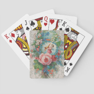 Victorian Era Floral Valentine's Card, Roses, 1879 Playing Cards