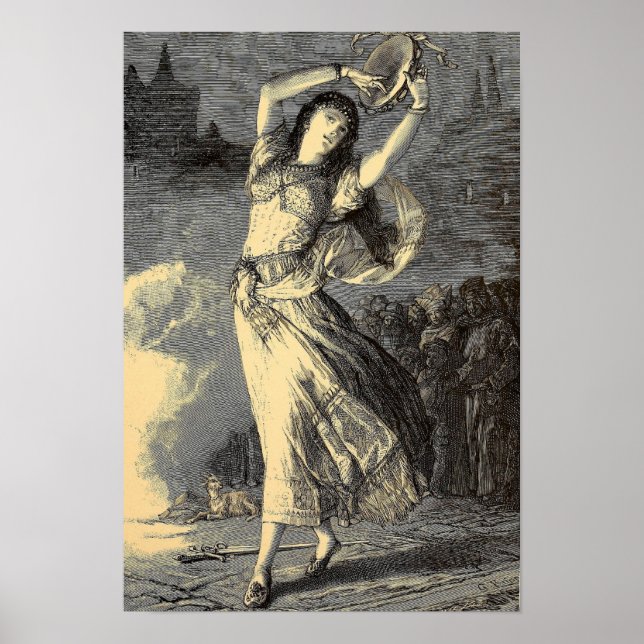 Victorian Era Gypsy Tambourine Girl Poster (Front)
