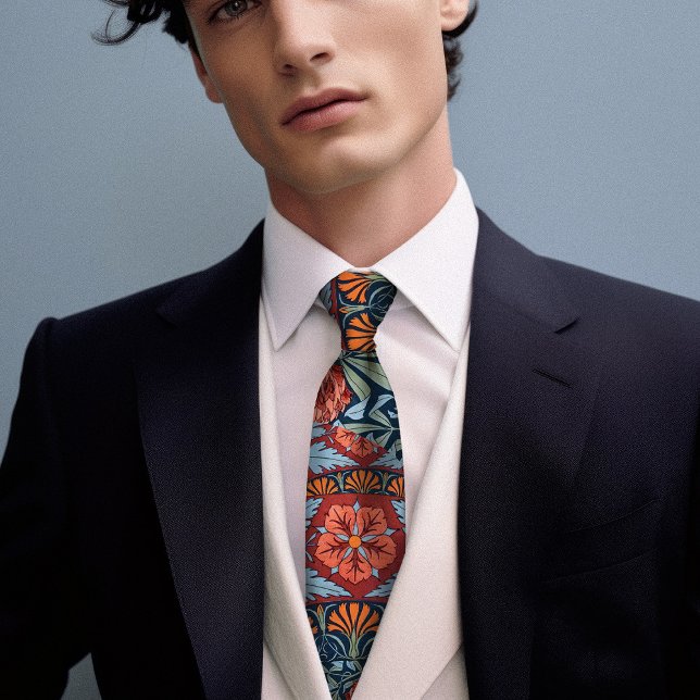 Victorian-Era Hibiscus & Rose Mallow Men's Tie (Creator Uploaded)