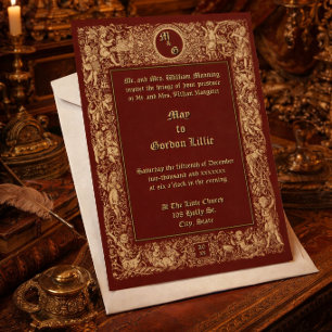Victorian Era Neo Renaissance Cherubs Wedding Invitation