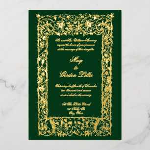 Victorian Era Ornate Botanical Border Wedding