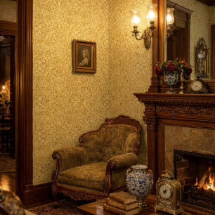 Victorian Era Ornate Ornament Pattern by Dresser Wallpaper