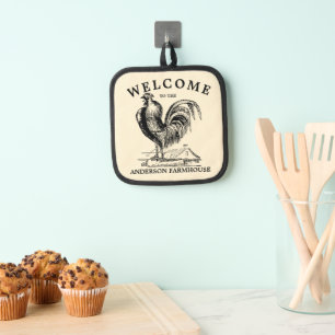 Victorian Era Rooster Farmhouse Home Welcome Pot Holder