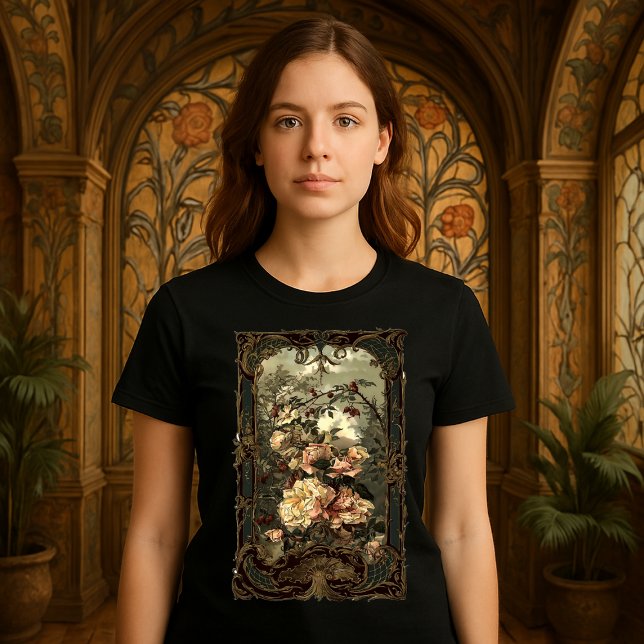 Victorian Era Roses & Baroque Rococo Frame T-Shirt (Creator Uploaded)