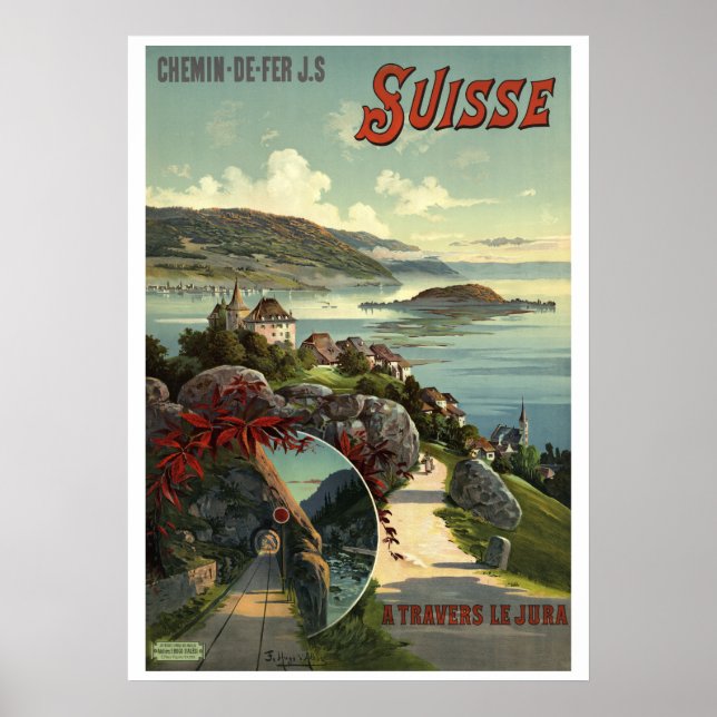 Victorian Era Switzerland Tourism Travelling Poste Poster (Front)