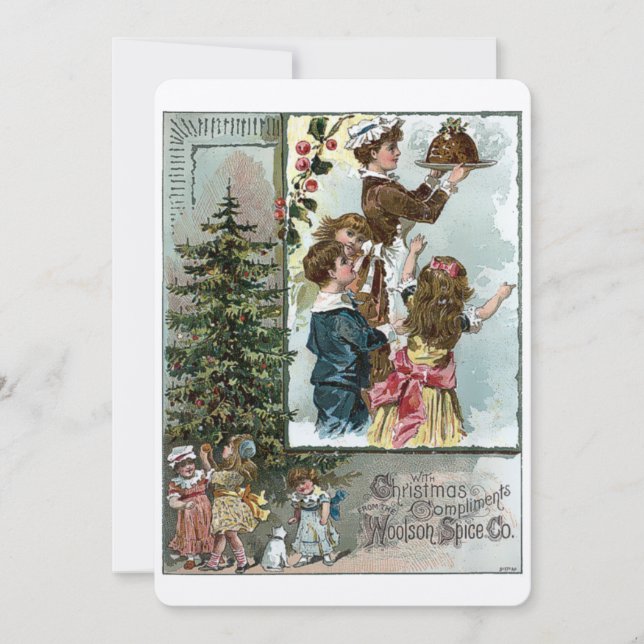 Victorian Era Template Christmas Holiday Card (Front)