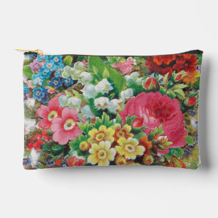 Victorian Era Valentine's Card, Floral Bouquet Accessory Pouch