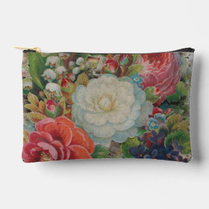 Victorian Era Valentine's Card, Floral Bouquet Accessory Pouch