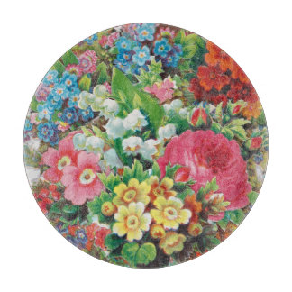 Victorian Era Valentine's Card, Floral Bouquet Cutting Board