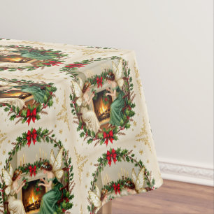 Victorian Fairies Christmas Spirirt Tablecloth