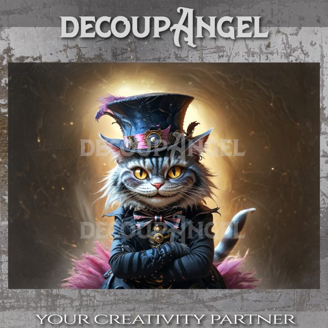 Victorian Fantasy Cheshire Cat - Decoupage Tissue Paper (Creator Uploaded)