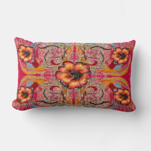 Victorian Fantasy "Raspberry" by Alexandra Cook Lumbar Cushion