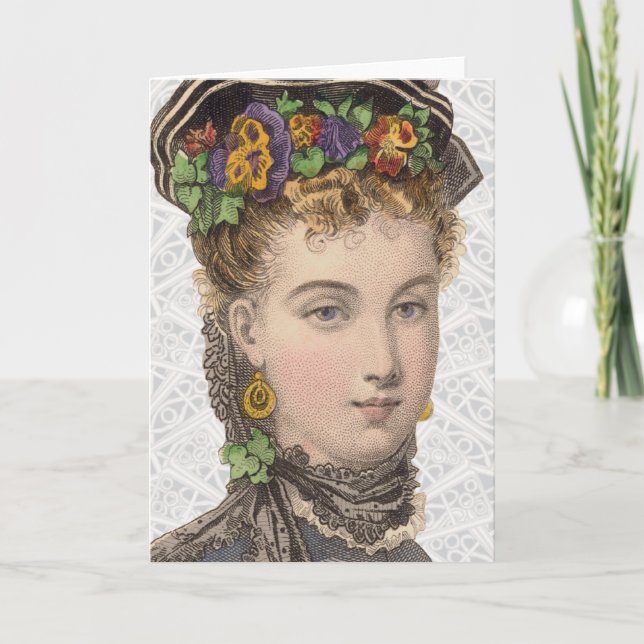 Victorian Fashion Illustration - Greeting Card (Front)