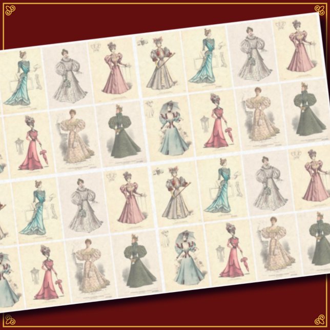 Victorian Fashion Ladies Decoupage Scrapbook Craft Tissue Paper (Creator Uploaded)