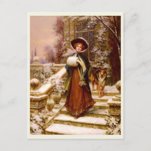 Victorian Fashion, Winter Royalty Postcard