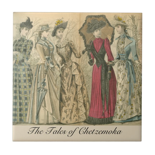 Victorian fashions ceramic tile (Front)