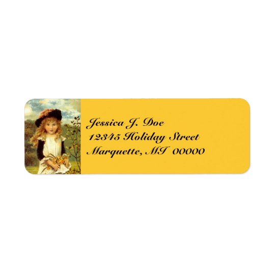 Victorian Fashions Daffodil Return address Label