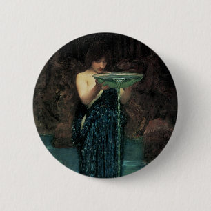 Victorian Fine Art, Circe Invidiosa by Waterhouse 6 Cm Round Badge