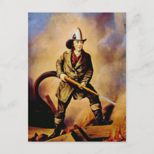 Victorian Firefighter "The American Fireman" Postcard