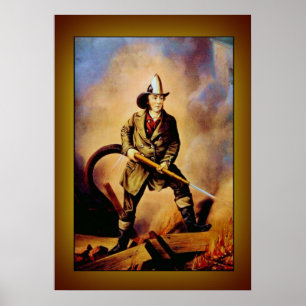 Victorian Firefighter "The American Fireman" Poster