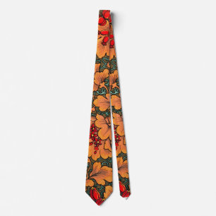 Victorian Floral and Leaf Pattern Nature Art Tie