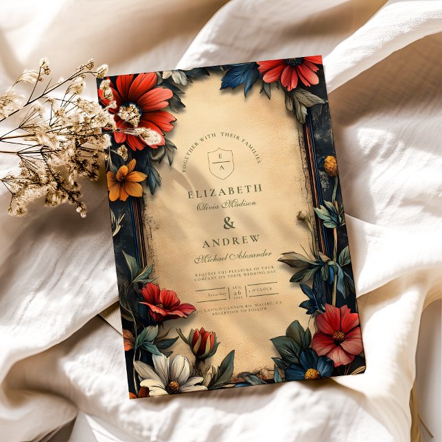 Victorian Floral Art Nouveau Wedding Invitation (Creator Uploaded)