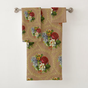 Victorian Floral Bathroom Towel Sets