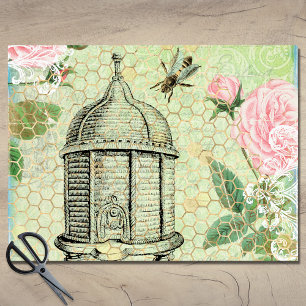 Victorian Floral Beehive Decoupage Tissue Paper