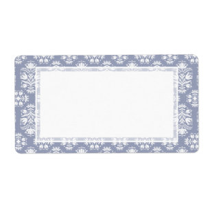 Victorian Floral Blue Lace Damask