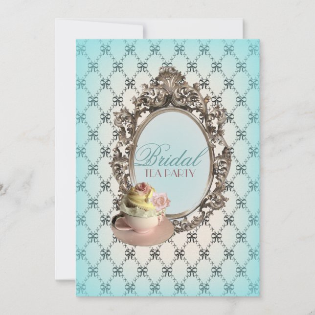 victorian floral botanical bridal shower tea party invitation (Front)
