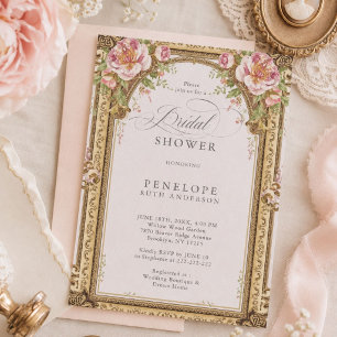 victorian floral bridal shower invite