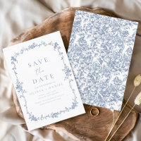 Victorian Floral Dusty Blue French Wedding 