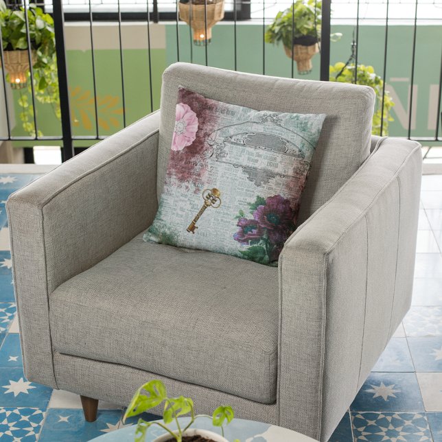 Victorian Floral Ephemera Home Decor Cushion (Creator Uploaded)