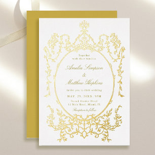 Victorian Floral Frame Wedding Gold