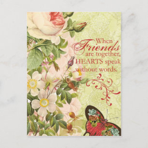 Victorian Floral Friendship Postcard