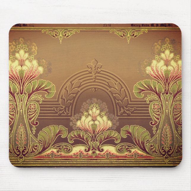 Victorian floral frieze elegant flower art nouveau mouse pad (Front)