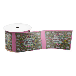 Victorian floral fruit baking extract kitchen satin ribbon